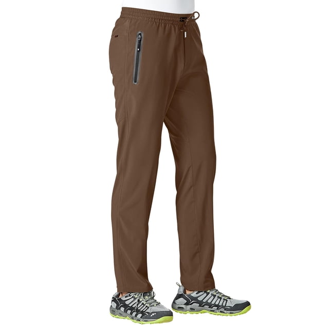 Pantalones TBMPOY para hombre, viajes, senderismo, secado rápido, ligeros, color marrón S