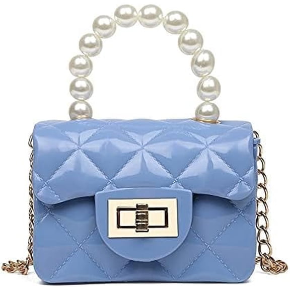 MMYGU Mini Jelly Purse, Girls Mini Bag Small Crossbody Purse Kid with Gold Chain