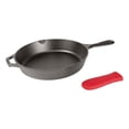 thumbnail image 1 of Skillet Lodge de hierro fundido de 10.25 pulgadas con mango de silicona roja, 1 of 6