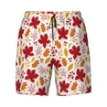 thumbnail image 4 of Lsque Mens Swim Trunks fall laef Maple Pattern - Bathing Suit Compression Liner - Beach Swim Shorts Swimwear - (S-3XL) - Stretch Quick Dry -Large, 4 of 9