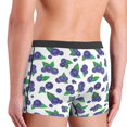 thumbnail image 4 of Men's Boxer Briefs, Blueberry Print green Soft Comfy Mens Underwear Boxer Briefs Breathable With Widen Waist, 4 of 7