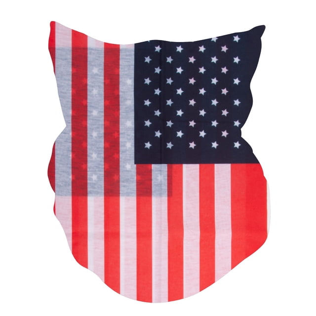 Top Headwear Face Covering Neck Gaiter - USA Flag