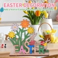thumbnail image 5 of HongHeng Easter Wooden Table Sign Decoration Spring Freestanding Wood Tabletop Centerpiece Signs Retro Happy Easter Eggs Bunny for Home Table Tiered Tray Party Decor, 5 of 6