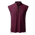thumbnail image 2 of HOMADLES Men's Tank Tops Linen V-neck Basice Tank for Men Casual Muscle Outdoor Athletic Sleeveless Tank Tops Wine S, 2 of 5