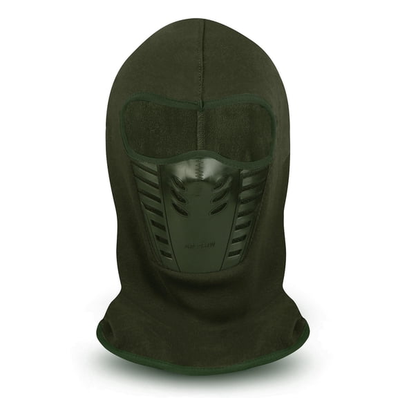 ClimaZero Adult Army Green Micro Fleece AirFlow Face Mask Ski Mask Neck Gaiter Hood Hat Beanie