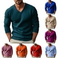 thumbnail image 5 of Men's V-Neck Knit Sweater Long Sleeve Solid Color Slim Fit Casual Pullover, 5 of 5