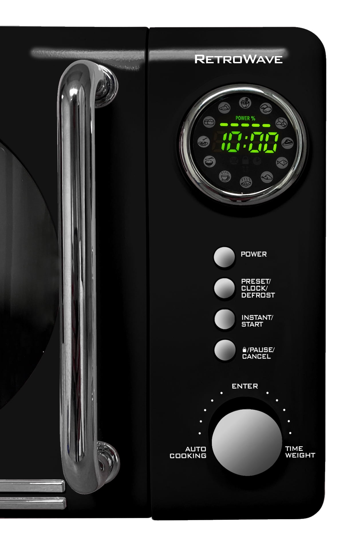 Nostalgia NRMO9BK Retro Microwave Oven, 0.9 Cu. Ft. Retro Black - 20371846