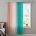thumbnail image 4 of Teal Pink Ombre Sheer Curtains 45 Inches Long, Contemporary Art Abstract Aesthetics Light Filering Curtains, Breathable Simi Curtain Privacy Drapes for Kitchen Bathroom Small Window Treatment, 4 of 9
