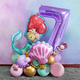 thumbnail image 3 of Decoración para fiesta de cumpleaños de La Sirenita, Princesa Ariel, servilletas de papel, platos, vasos, manteles, globos, suministros para baby shower para niños, 3 of 5
