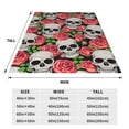 thumbnail image 3 of Fuzoiu Skull and Roses Print Ultra-Soft Micro Fleece Blanket,All Seasons Flannel Throw, Lightweight Blanket for Bed, Sofa, Couch, Movie Night, Camping, and Travel-60"x50", 3 of 7