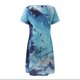 thumbnail image 3 of Gibobby Vestidos Casuales para Mujer Vestido azul casual de verano para mujer Vestido con cuello en V y manga suelta Vestido de columpio fluido(Azul claro,XL), 3 of 5