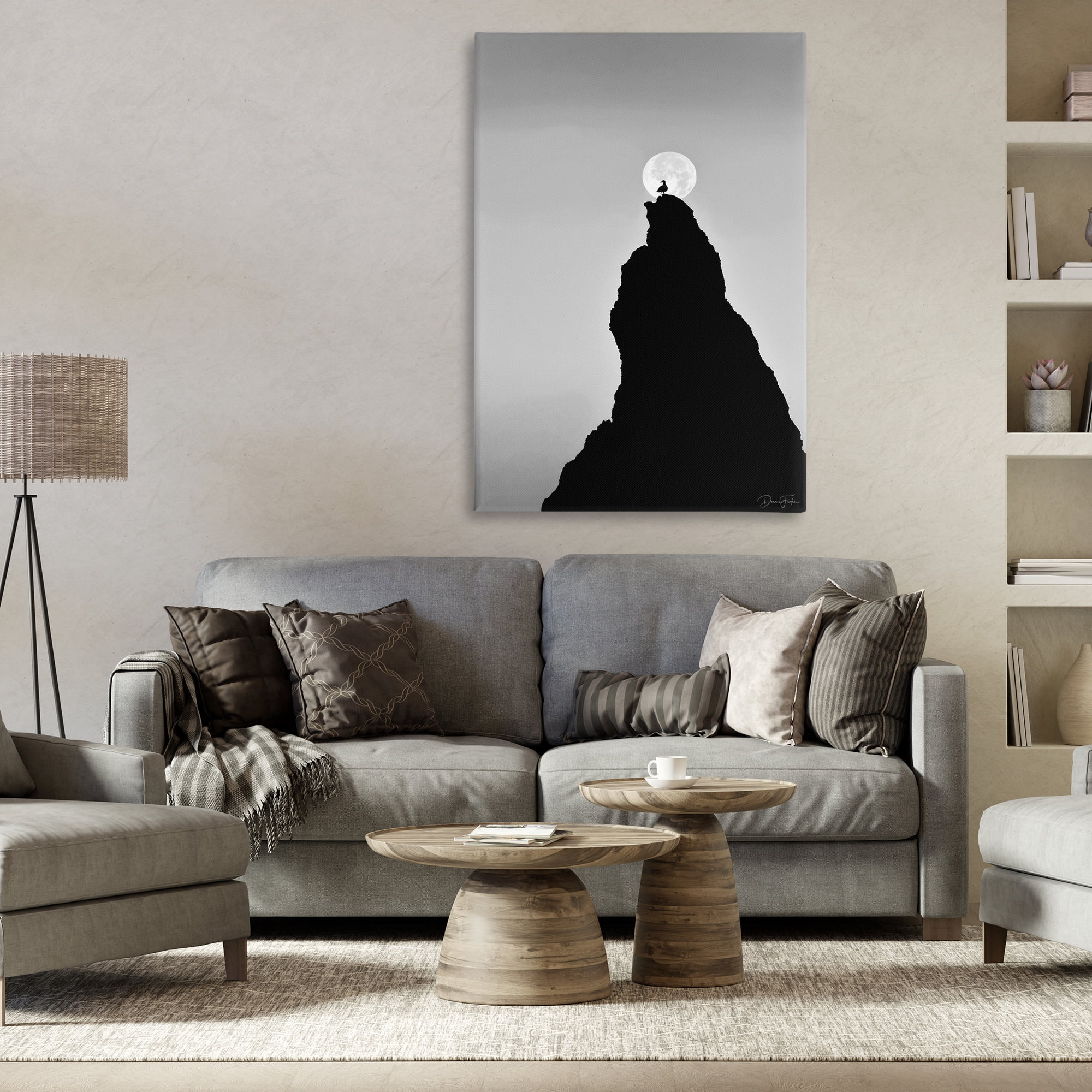 Stupell Industries Bird Silhouette on Peak Landscape Photography Gallery Wrapped Canvas Art Print Wall Art, 30 x 45