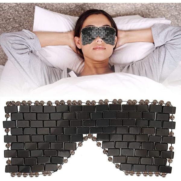 wonima11 Jade Eye Mask, Sleep Mask & Blindfold, Anti-Aging Hot or Cold Eye Mask Which is Soothing, Jade Stones Cooling Sleeping Masks Cooling Mask Anti Aging Hot or Cold Using Stone (Black)
