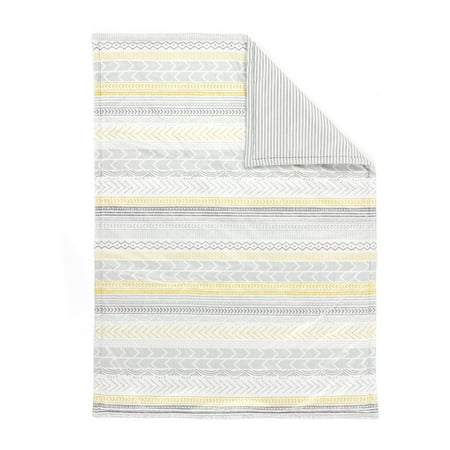 UPC: 0194938032162 | Lush Decor Hygge Geo Reversible Soft & Plush Oversized Blanket Yellow/Multi Single 36X50