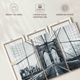 thumbnail image 6 of Elephant Stock Brooklyn Bridge Monochrome Wall Art - Horizontal Multi Panel Canvas - Living Room Wall Decor - Architecture Multi Panel - Blue And Silver Decor - 65" x 42", 6 of 8