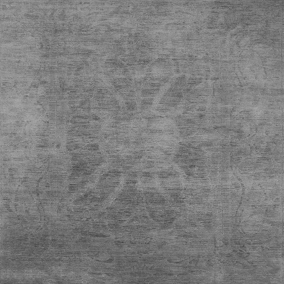 Ahgly Company Indoor Square Oriental Gray Industrial Area Rugs, 6' Square