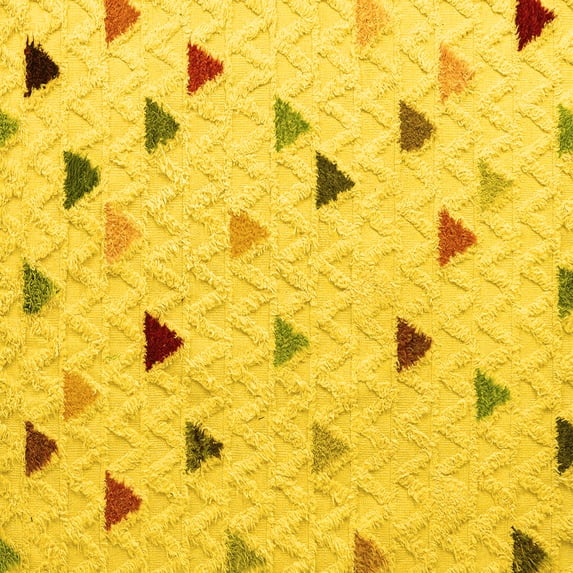 Ahgly Company Indoor Square Solid Yellow Modern Area Rugs, 3' Square