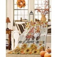 thumbnail image 2 of Thanksgiving Gnome Flannel Blanket for Bed,Travel and Camping, Home Sunflower Maple Leaves Farmhouse Super Soft Cozy Blanket for All Seasons 60"x80", 2 of 6