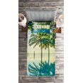 thumbnail image 2 of Ambesonne Landscape Quilted Coverlet 2 Pcs, Pool Nearly Beach, Twin Size, Green Blue, 2 of 2