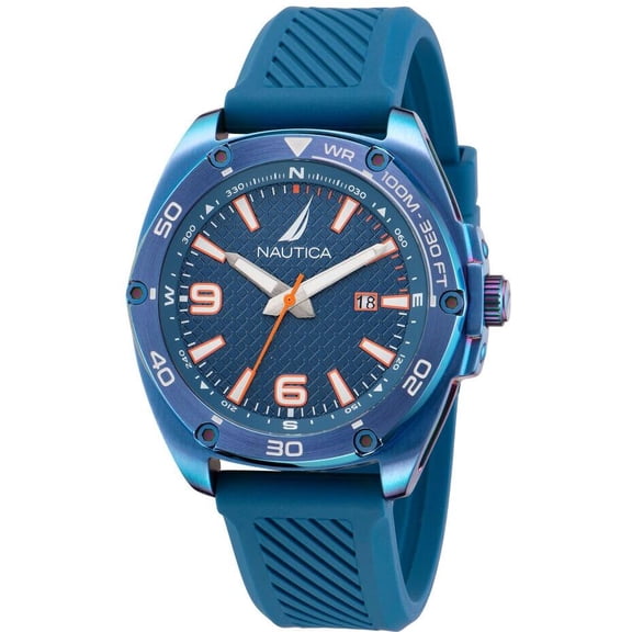 Nautica Tin Can Bay Blue Silicone Mens Watch