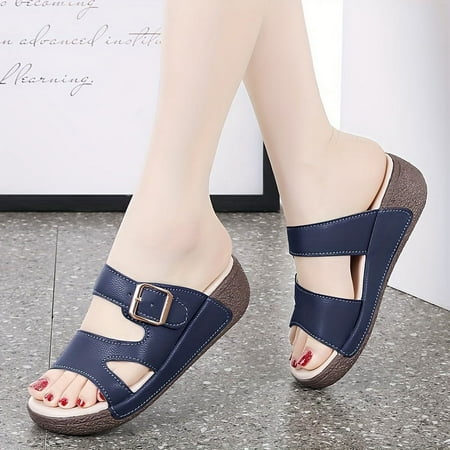

Summer Comfort: Chic Women s Platform Sandals - Soft Sole Non-Slip Stylish Buckle Design for Beach & Beyond
