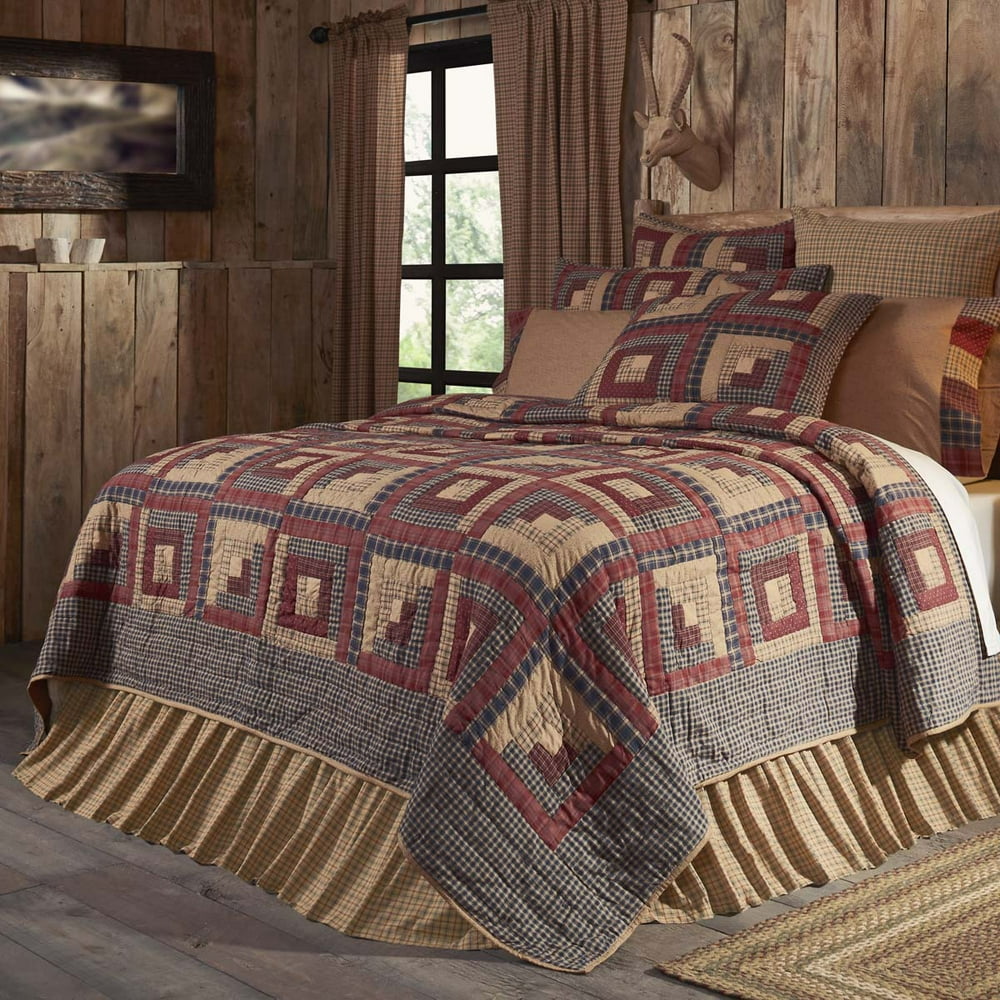 Burgundy Red Rustic Bedding Clamont Cotton PreWashed Patchwork
