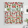 thumbnail image 2 of Kitchen Curtains 36 Inch Short - 3 Panel Set Cherry Print, Rod Pocket Window Curtains 100% Polyester, Sweet Fruit Valance for Farmhouse, Cafe, Living Room, Bedroom, Easy Wash, 2 of 6