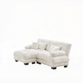 thumbnail image 5 of Modern Chenille 2-Seater Sofa with Convertible Ottoman for Living Room, 5 of 19