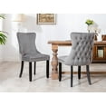 thumbnail image 5 of ODUSE-DAILY Grey Velvet Dining Chairs Set of 6, Kitchen & Dining Room Chairs, Sillas De Comedor, Nailheads Tufted, Fabric Upholstered, Solid Wood Frame (Gray, 6 Pcs), 5 of 10