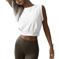 thumbnail image 2 of Camisetas Deportivas para Mujer, Lindas Camisetas Sin Mangas para Yoga, Correr, Gimnasio, Algodón, , XXL, 2 of 7