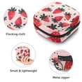 thumbnail image 3 of Sanitary Napkin Storage Bag for Girls Women, Portable First Period Pads Bag Tampons Holder Girls Travel Makeup Bag, Large Capacity Strawberries and Cute Flower on Pink Background, 3 of 6
