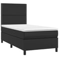 thumbnail image 3 of vidaXL Box Spring Bed with Mattress&LED Black 39.4"x74.8" Twin Faux Leather, 3 of 6