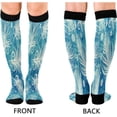 thumbnail image 2 of GZHJMY 1 Pair Peacock Feather Compression Socks for Women Men, Knee High Stocking for Running,Athletic,Medical, 2 of 7