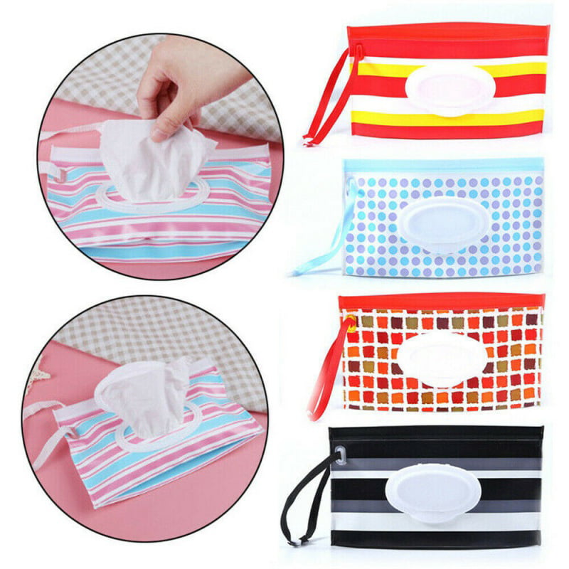 Portable Reusable Refillable Baby Wipes Container Wet Wipe Pouch ...