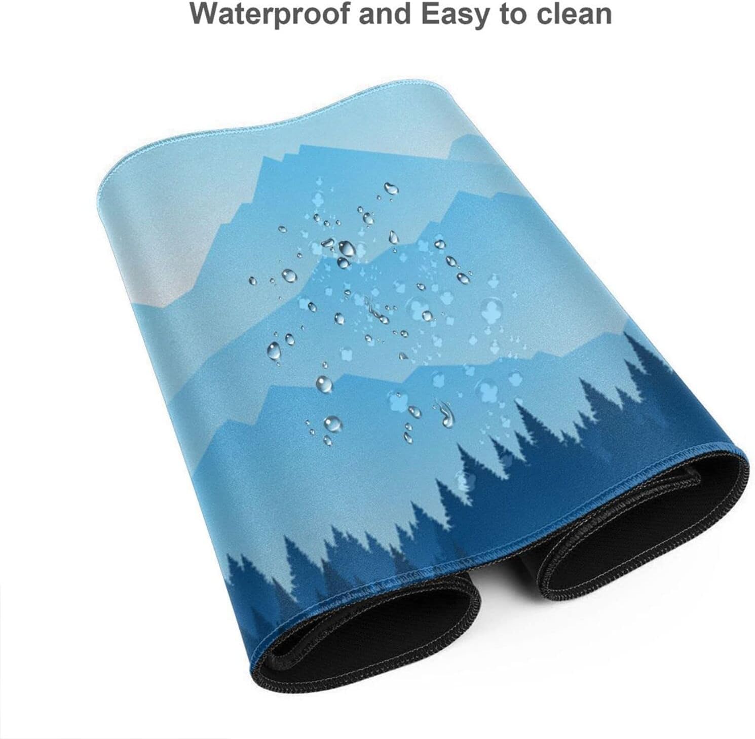 Blue Mountain Forest Landscape Mouse Pad Gaming XL Large Mousepad Desk Mat, Long Extended Big Keyboard Pads for Gaming and Office PC Laptop Computer, 31.5 X 11.8 Inch, Immerse in Nature