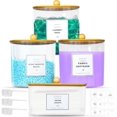 thumbnail image 1 of JOOBARY 4-Pack Laundry Detergent Containers & Dryer Sheet Holder - Laundry Room Organization & Storage - Laundry Pods Soap Dispenser, Labels, Beads, 1 of 8