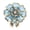 cyan blue, variant on Floral Shape Button Covers Rhinestones Clip for Blouses Evening Dress Jewelry Decor