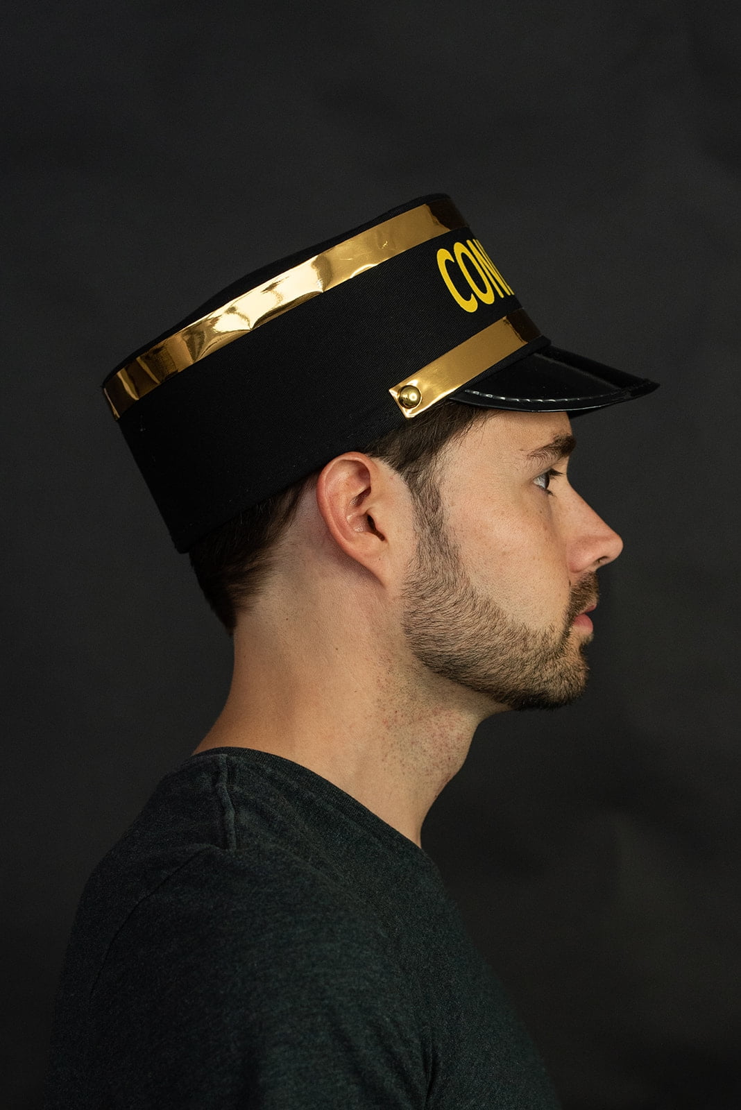 Adult Deluxe Train Conductor Hat, Black 