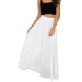 thumbnail image 1 of Annebouti Falda larga de mujer blanca con cintura elástica Boho Primavera Verano una línea de playa con gradas Maxi falda 2024, 1 of 4