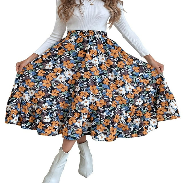 Robe à Volants pour Femmes Imprimé Léopard Taille Haute Tulle Tutu Jupe Midi Marron m