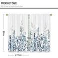 thumbnail image 2 of Navy Blue Flower Kitchen Curtains Watercolor Floral Botanical Small Short Cafe Window Curtains Teal and White Plant Rod Pocket Bathroom Drapes Treatment Tier Curtains 2 Panels (27.5x36 Inch), 2 of 6