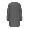 thumbnail image 4 of Ashirexll Dresses for Women Fall Casual Plus Size Medium Length Long Sleeve Round Neck Loose Plush Dress Gray S, 4 of 5