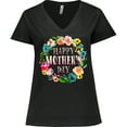 thumbnail image 3 of Inktastic Happy Mother's Day Flowers Women's Plus Size V-Neck T-Shirt, 3 of 5