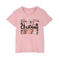 thumbnail image 4 of Odeerbi Teen Boys Girls Christmas T-shirt Christmas Print Casual Short Sleeve Tops Shirt Teen Clothes Pink, 4 of 4