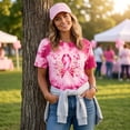 thumbnail image 5 of JULMCOMO Breast Cancer Shirts for Women Breast Cancer Awareness Crew Neck Casual Tshirts Loose Short Sleeve Pink Ribbon Graphic Tees Hot Pink M, 5 of 7