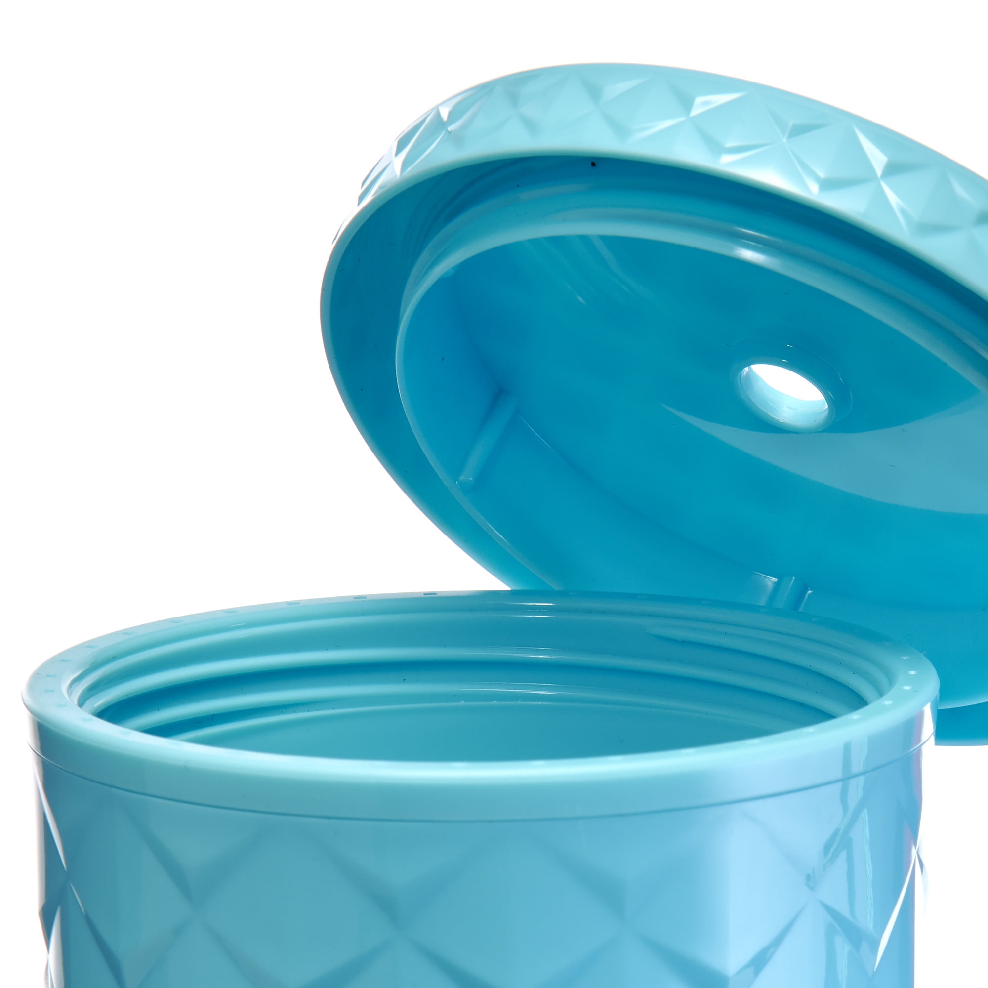 Mainstays 26oz Diamond Scale Textured Plastic Tumbler with Straw, Ombre Blue, Double Wall Insulated