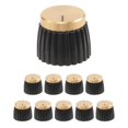 thumbnail image 1 of 10x Guitar AMP Amplifier Knobs Push-on Black+Gold Cap for Marshall Amplifier, 1 of 5