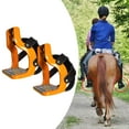 thumbnail image 3 of 5 Saddle Stirrups, Lightweight Safety Horse Saddle, Flexible, Hand Polished, Horse, Alumi - Orange, 3 of 9