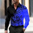 thumbnail image 3 of Camisa formal informal de negocios con diseño floral para hombre, camisa con botones para fiesta, uso diario, primavera y verano, solapa, manga larga, 11 colores, tela suave, 3 of 5