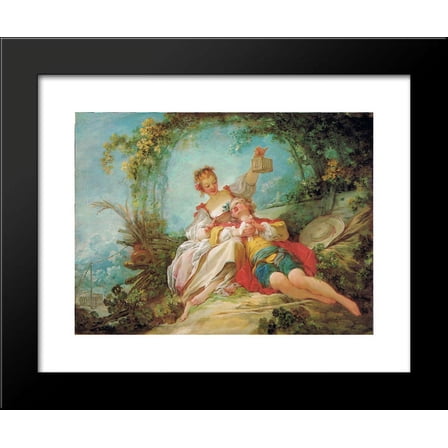 The Happy Lovers 20x24 Framed Art Print by Jean-Honore Fragonard